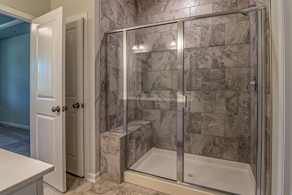 After — Elgin Frameless Shower Door Install — Shower Door Installation bathroom remodel